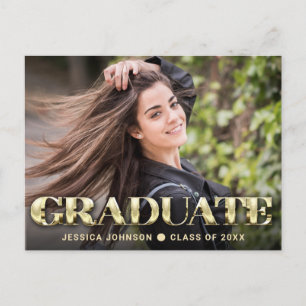 FOTO Moderne Elegante Graduiertenparty Einladung Postkarte