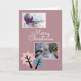 Foto Moderne frohe Weihnachtsfamilie Feiertagskarte