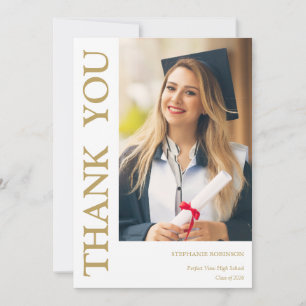 Foto Moderne Gold-Schrift Graduierungs-Dankeschön Dankeskarte