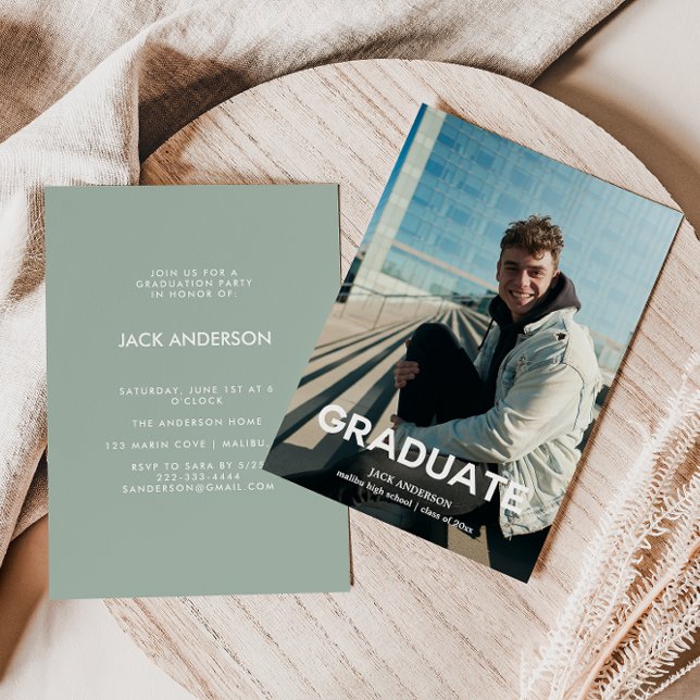 Foto Moderne Graduierungsparty Einladung (Von Creator hochgeladen)