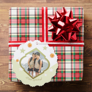 Foto Moderne, maßgeschneiderte Sterne und orangefa Ornament Karte