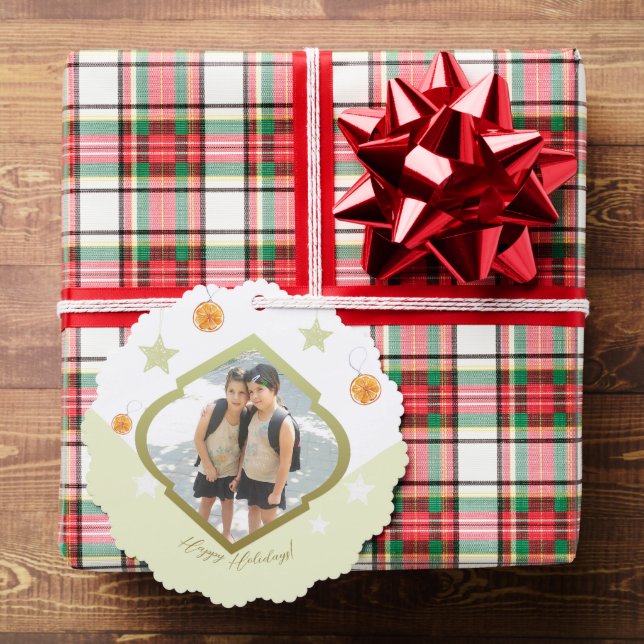 Foto Moderne, maßgeschneiderte Sterne und orangefa Ornament Karte (Insitu (Geschenk))