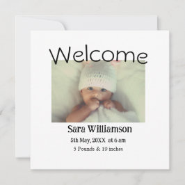 Foto Moderne Mindest-Geburtsankündigungskarte Ankündigung