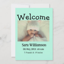 Foto Moderne Mindest-Geburtsankündigungskarte