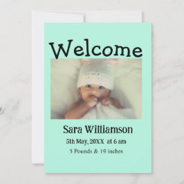 Foto Moderne Mindest-Geburtsankündigungskarte Ankündigung