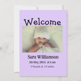 Foto Moderne Mindest-Geburtsankündigungskarte Ankündigung