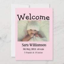 Foto Moderne Mindest-Geburtsankündigungskarte