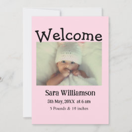 Foto Moderne Mindest-Geburtsankündigungskarte Ankündigung