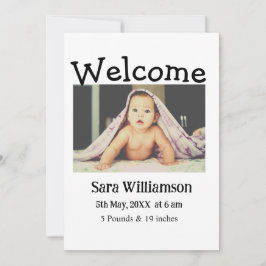 Foto Moderne Mindest-Geburtsankündigungskarte Ankündigung