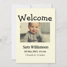 Foto Moderne Mindest-Geburtsankündigungskarte Ankündigung