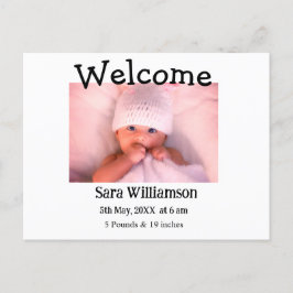 Foto Moderne Mindest-Geburtsankündigungskarte Ankündigungspostkarte