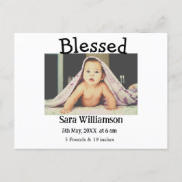 Foto Moderne Mindest-Geburtsankündigungskarte Ankündigungspostkarte