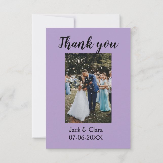 Foto Moderne, schlichte Hochzeit danke (Vorderseite)