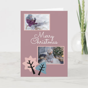Foto Moderne Weihnachtsgrüße Familie Feiertagskarte