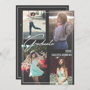 Foto Moderner, einfacher Schwarz-weißer Gerahmter  Einladung