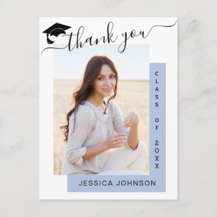 FOTO Moderner Eleganter Abschluss Danke Postcar Postkarte