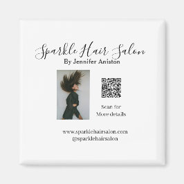 Foto Moderner Friseursalon Kleinunternehmen QR-Cod Magnet