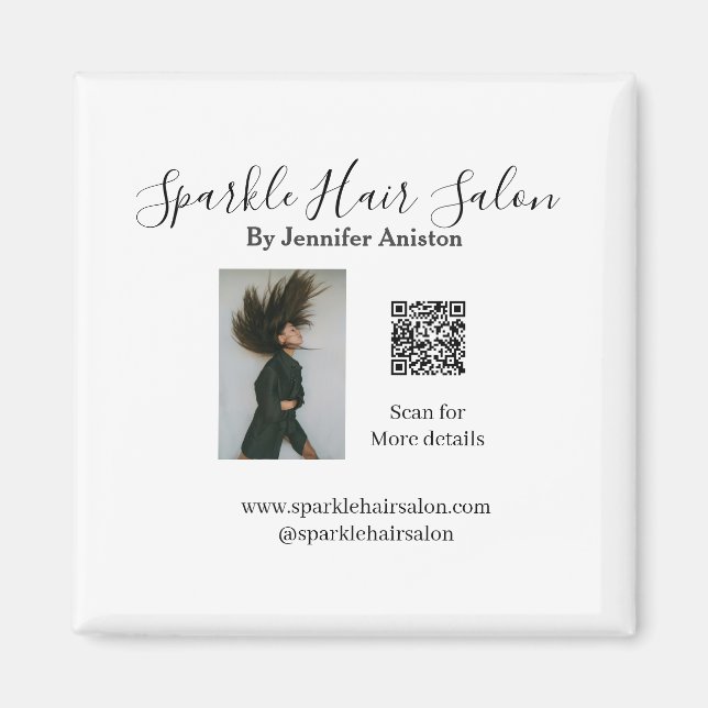 Foto Moderner Friseursalon Kleinunternehmen QR-Cod Magnet (Vorne)