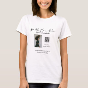 Foto Moderner Friseursalon Kleinunternehmen QR-Cod T-Shirt