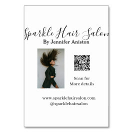 Foto Moderner Friseursalon Kleinunternehmen QR-Cod Tischnummer