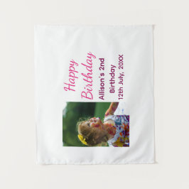 Foto Moderner Klassiker hinzufügen Name Datum Gebu Wandteppich