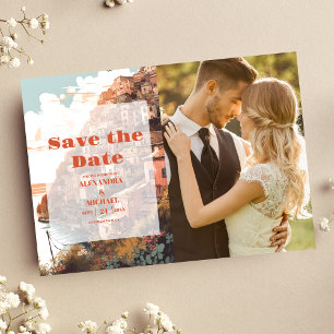 Foto Modernes Elegantes Italien Hochzeit in Urlaub Save The Date