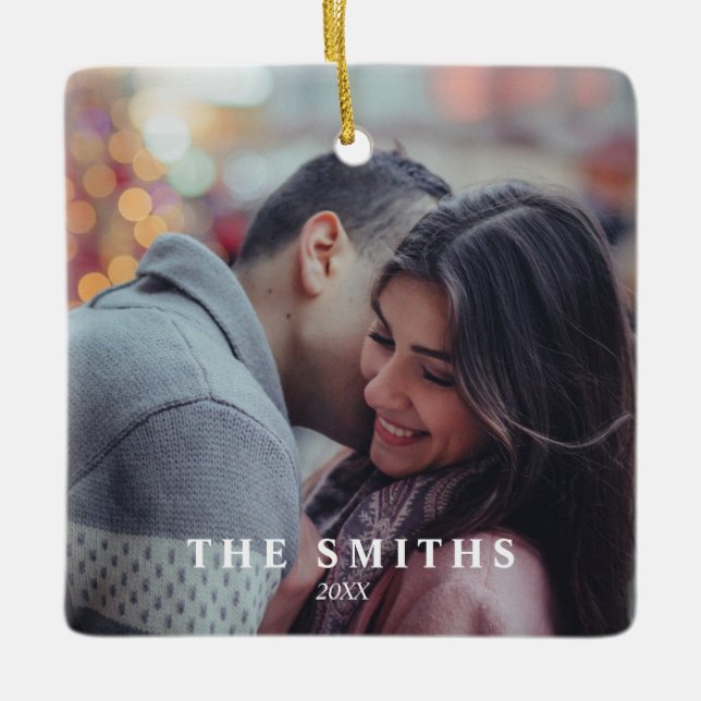 Foto Modernes, farbenfrohe Weihnachtswunder Wunder Keramikornament (Vorderseite)