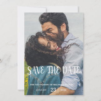 Foto Modernes Minimalistisches Einfaches Hochzeits Save The Date