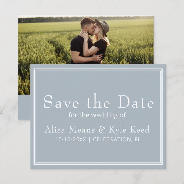 Foto Modernes Minimalistisches Licht Grau Save the (Vorne/Hinten)