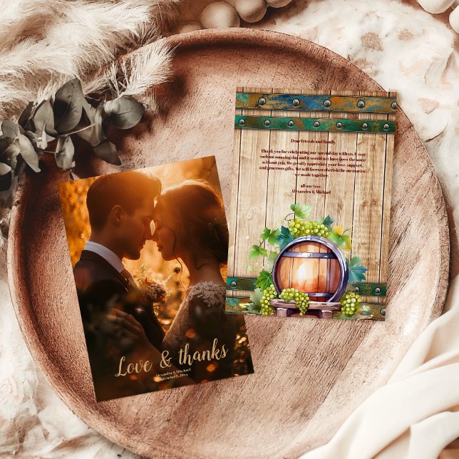 Foto Modernes, schicke Watercolor Weinkultur und E Dankeskarte (Von Creator hochgeladen)