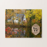 Foto Monogram Keepake Rustikal Puzzle<br><div class="desc">Großartiges Geschenk für die ganze Familie: Dieses Foto-Puzzle zeigt Ihnen Ihr Lieblingsbild Ihres Familienurlaubs und ein Vintages,  rustikales Holzlogo-Design Ihres Familienmonographiums,  Ihres Namens und des etablierten Jahres. Perfektes Geschenk für Großeltern oder für die Vermietung von Airbnb.</div>