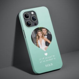 Foto Monogram Romantic Heart Coodinates Modern Case-Mate iPhone 14 Hülle