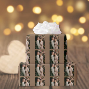 Foto Monogram Wedding Couple hinzufügen Geschenkpapier