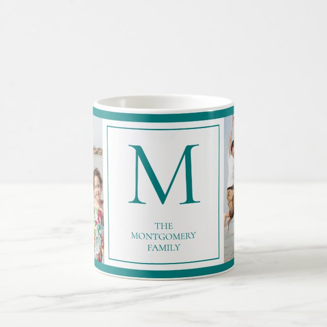 Foto Monogramm Anfangsname Coffee Tasse (Mittel)