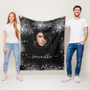 Foto-Monogramm für Glitzer Fleecedecke