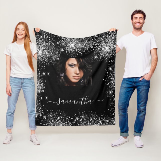 Foto-Monogramm für Glitzer Fleecedecke (Beispiel)