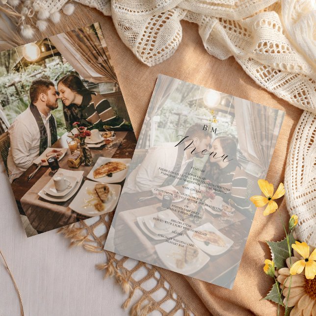 Foto-Monogramm-Hochzeit Menükarte (Von Creator hochgeladen)