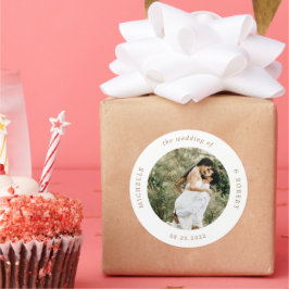 Foto Monogramm Hochzeitsklassiker Rundstock Runder Aufkleber