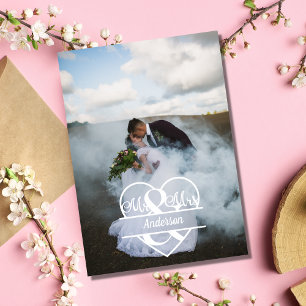 Foto-Monogramm Personalisierte Hochzeit Dankeskarte