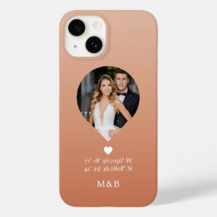 Foto-Monogramm Romantisches Herz Koordinaten Case-Mate iPhone 14 Hülle