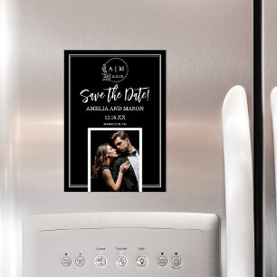 Foto-Monogramm Save-the-Date-Magnet Magneteinladung