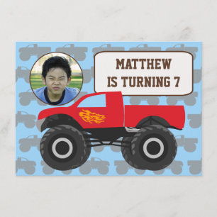 Foto Monster Truck Birthday Einladung