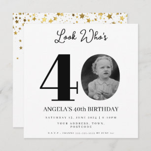 Foto Montage Geburtstagsparty 40 Jahre alt Einladung