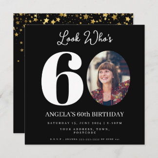 Foto Montage Geburtstagsparty 60 Jahre alt Einladung
