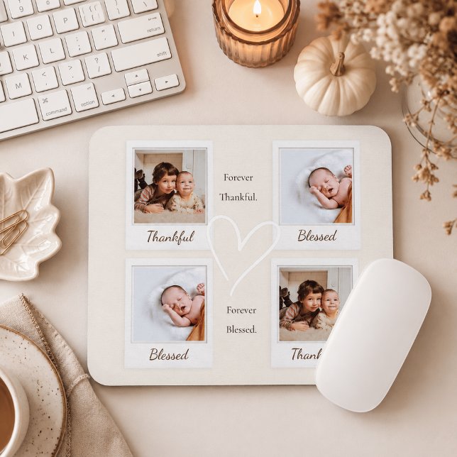 Foto Mousepad im Polaroidstil - Danke und gesegnet (Von Creator hochgeladen)