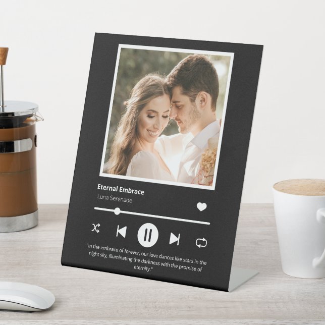 Foto Music Player Personalisiert Black Sockelschild (In SItu)
