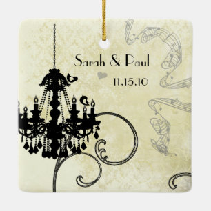 Foto Musical Black Birds Vintag Chandelier Keramikornament