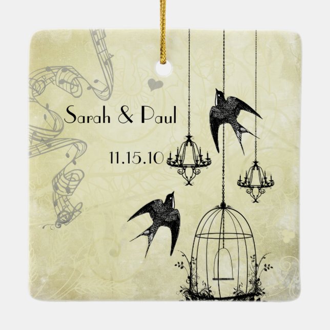 Foto Musical Black & Gray 3 Kronleuchter Keramikornament (Rückseite)