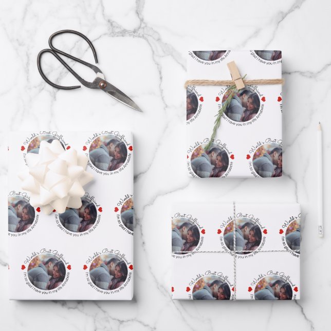 Foto-Nachrichtenvalentine Geschenkpapier Set (Vorderseite)