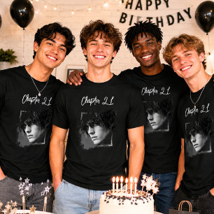 Foto Name 21. Geburtstag schwarz weiß T-Shirt